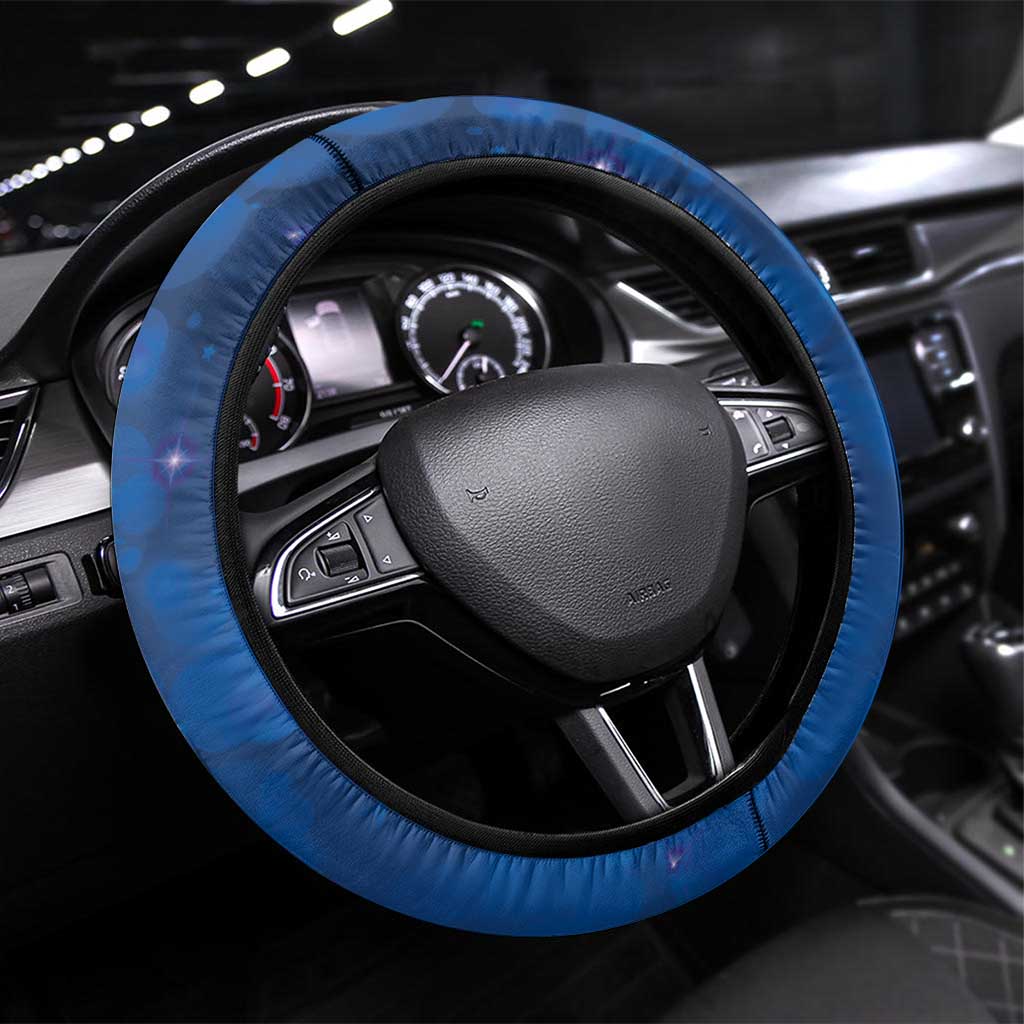 New Zealand Kakapo Christmas Steering Wheel Cover Owl Parrot Santa Sliver Fern Manuka - Blue - Aussie Hoodie