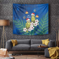 New Zealand Kakapo Christmas Tapestry Owl Parrot Santa Sliver Fern Manuka - Blue - Aussie Hoodie