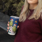 New Zealand Kakapo Christmas Tumbler Cup Owl Parrot Santa Sliver Fern Manuka - Blue - Aussie Hoodie