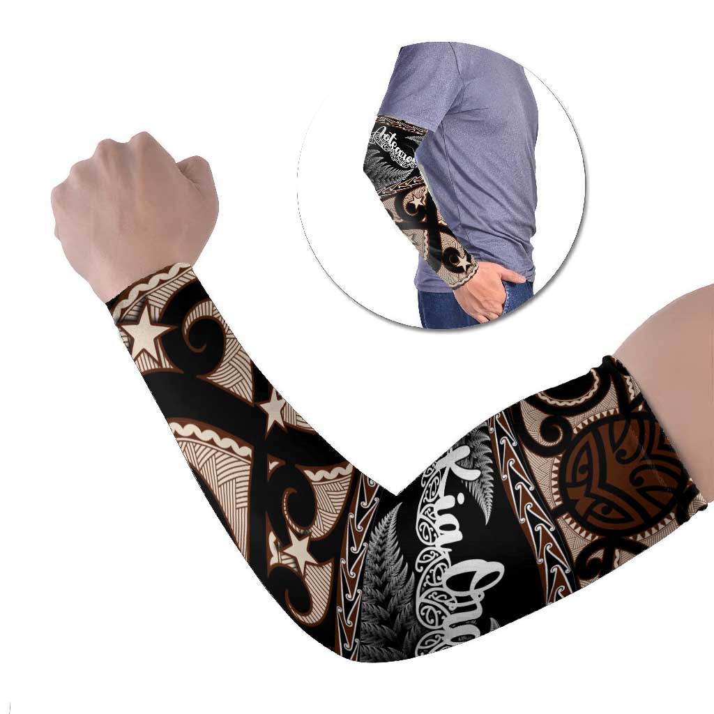 Kia Ora New Zealand Arm Sleeves Aotearoa Proud Maori Silver Fern - Aussie Hoodie