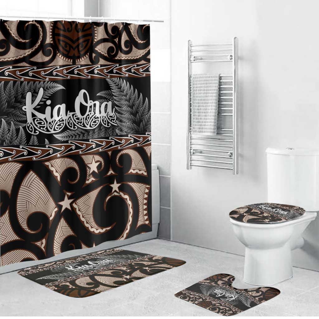 Kia Ora New Zealand Bathroom Set Aotearoa Proud Maori Silver Fern - Aussie Hoodie