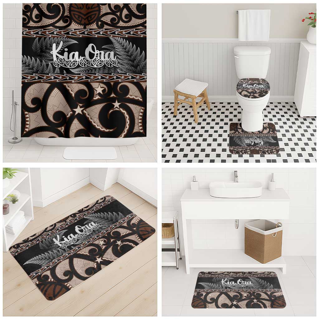 Kia Ora New Zealand Bathroom Set Aotearoa Proud Maori Silver Fern - Aussie Hoodie