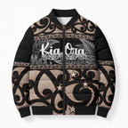 Kia Ora New Zealand Bomber Puffer Jacket Aotearoa Proud Maori Silver Fern - Aussie Hoodie