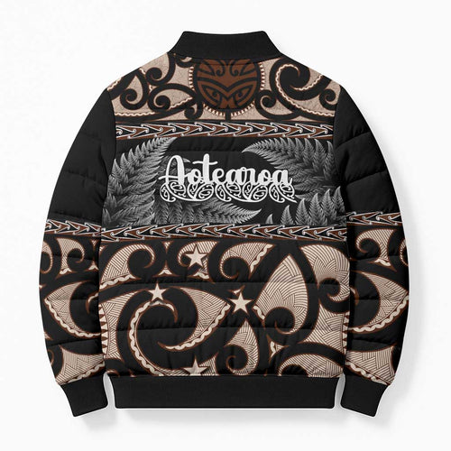 Kia Ora New Zealand Bomber Puffer Jacket Aotearoa Proud Maori Silver Fern - Aussie Hoodie