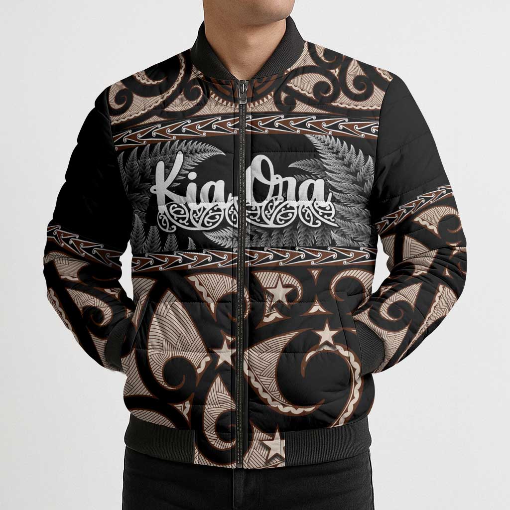 Kia Ora New Zealand Bomber Puffer Jacket Aotearoa Proud Maori Silver Fern - Aussie Hoodie