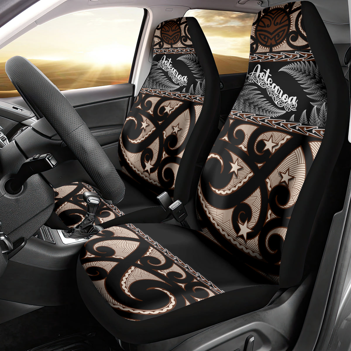 kia-ora-new-zealand-car-seat-cover-aotearoa-proud-maori-with-silver-fern