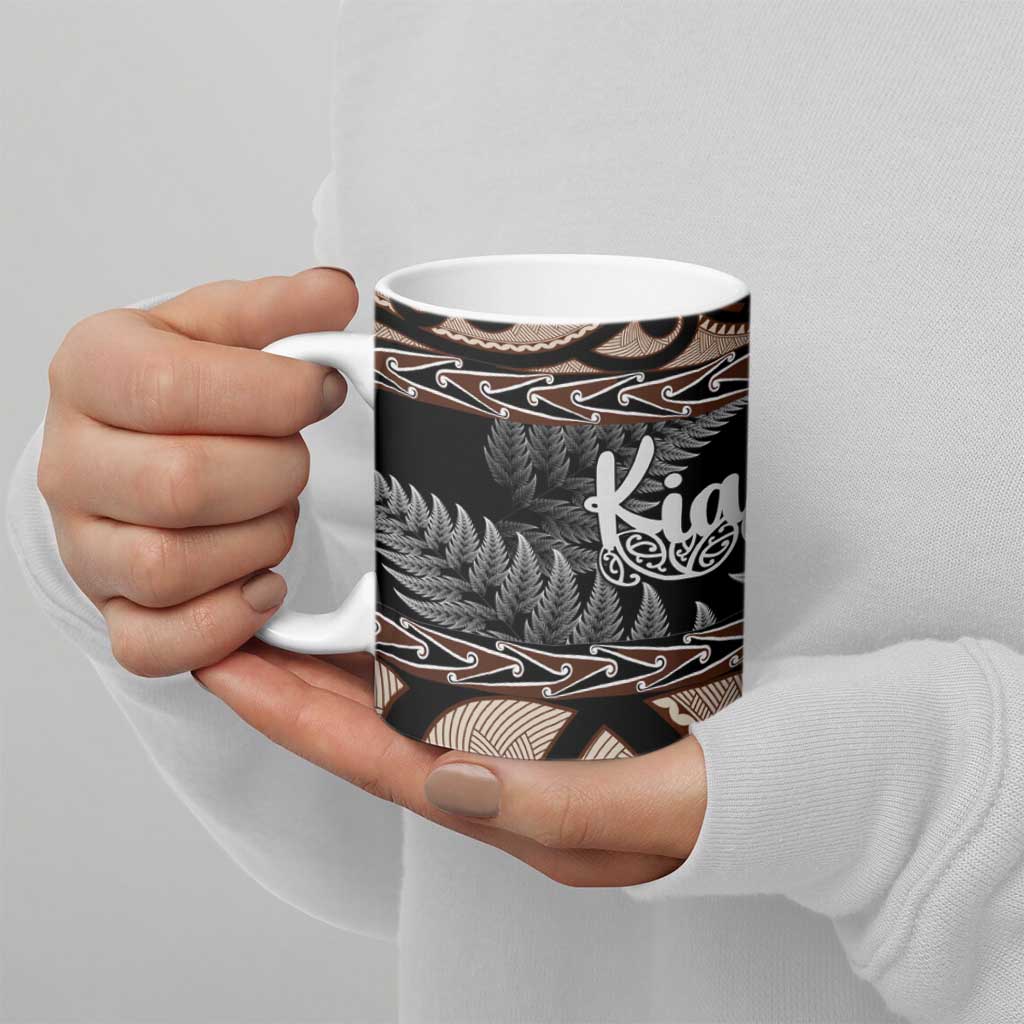 Kia Ora New Zealand Ceramic Mug Aotearoa Proud Maori Silver Fern - Aussie Hoodie