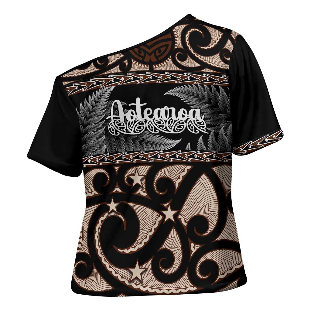 Kia Ora New Zealand Cross Shoulder Shirt Aotearoa Proud Maori Silver Fern - Aussie Hoodie