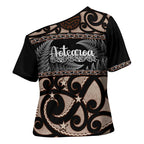 Kia Ora New Zealand Cross Shoulder Shirt Aotearoa Proud Maori Silver Fern - Aussie Hoodie
