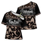 Kia Ora New Zealand Cross Shoulder Shirt Aotearoa Proud Maori Silver Fern - Aussie Hoodie