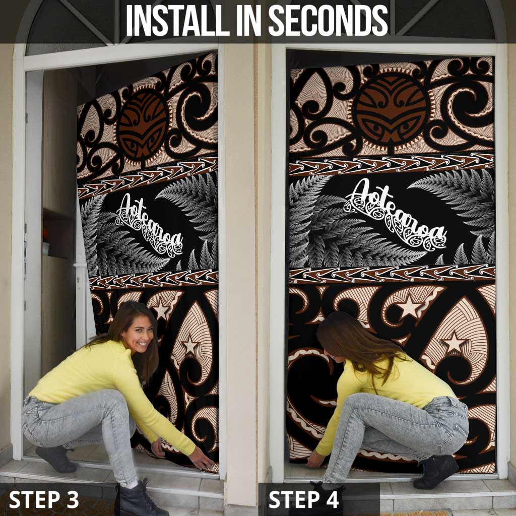 Kia Ora New Zealand Door Cover Aotearoa Proud Maori Silver Fern - Aussie Hoodie