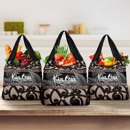 Kia Ora New Zealand Grocery Bag Aotearoa Proud Maori With Silver Fern