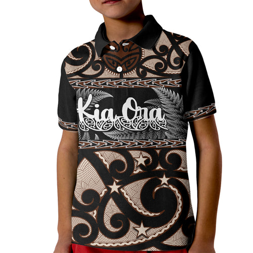 kia-ora-new-zealand-kid-polo-shirt-aotearoa-proud-maori-with-silver-fern