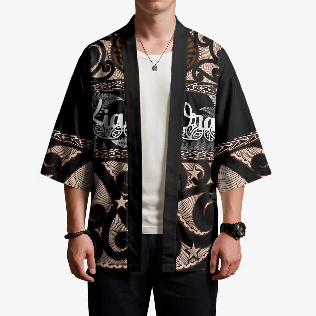 Kia Ora New Zealand Kimono Aotearoa Proud Maori Silver Fern - Aussie Hoodie