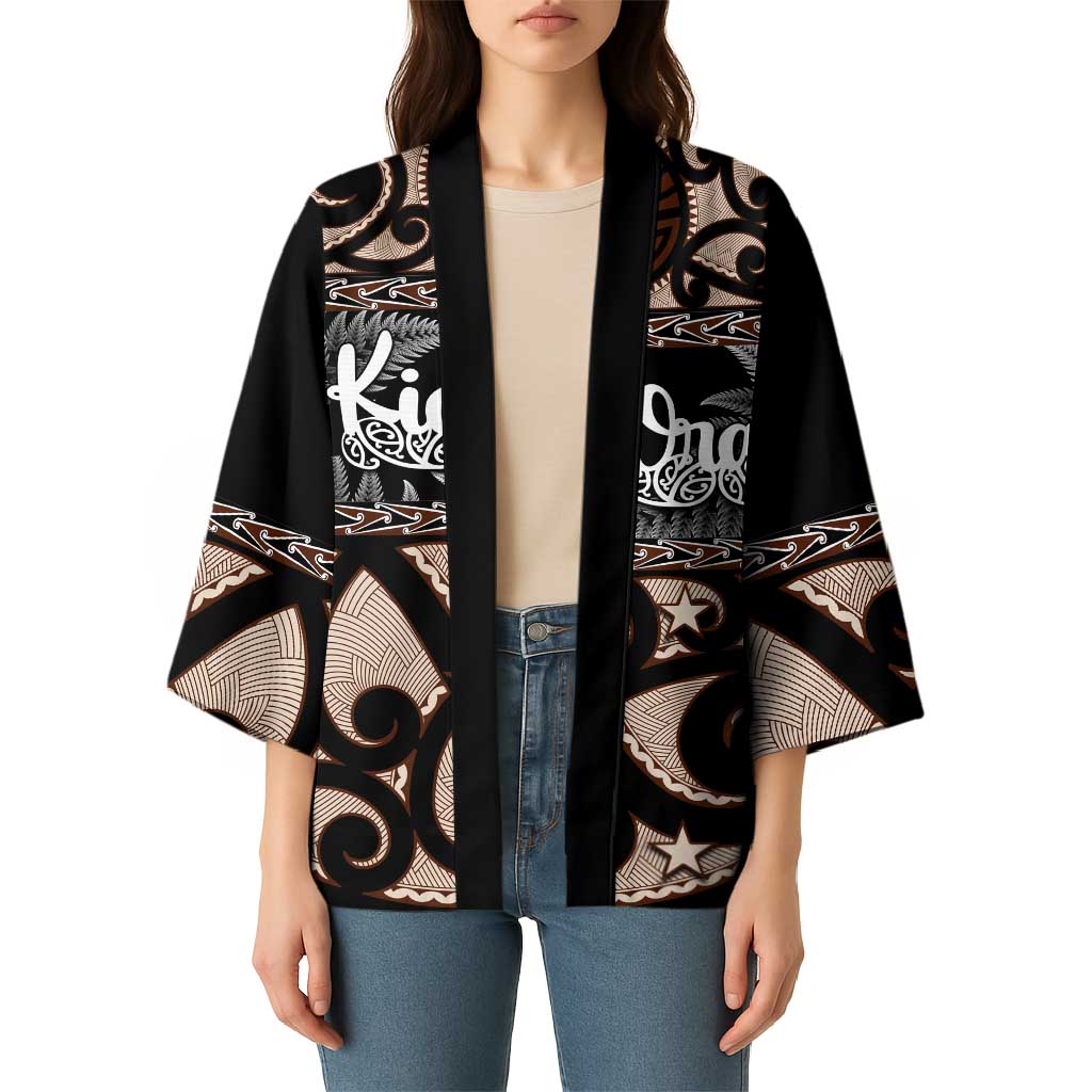 Kia Ora New Zealand Kimono Aotearoa Proud Maori Silver Fern - Aussie Hoodie
