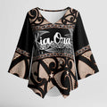Kia Ora New Zealand Kimono Sleeve Blouse Aotearoa Proud Maori Silver Fern - Aussie Hoodie