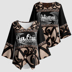 Kia Ora New Zealand Kimono Sleeve Blouse Aotearoa Proud Maori Silver Fern - Aussie Hoodie