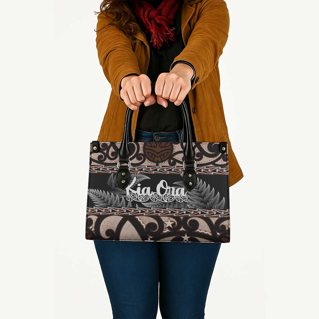 Kia Ora New Zealand Leather Bag Aotearoa Proud Maori Silver Fern - Aussie Hoodie
