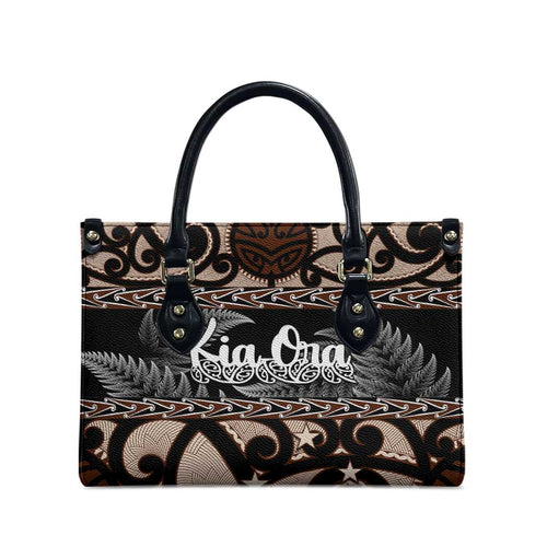 Kia Ora New Zealand Leather Bag Aotearoa Proud Maori Silver Fern - Aussie Hoodie