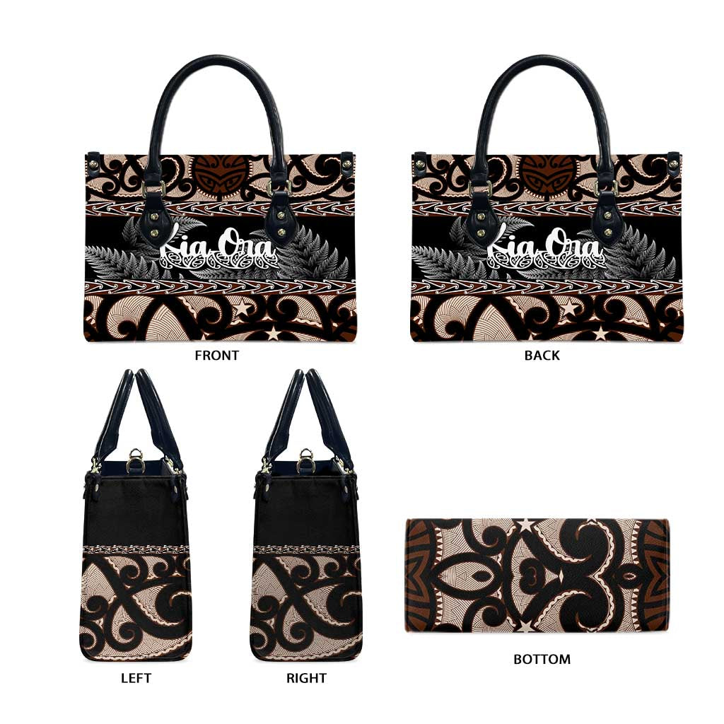 Kia Ora New Zealand Leather Bag Aotearoa Proud Maori Silver Fern - Aussie Hoodie