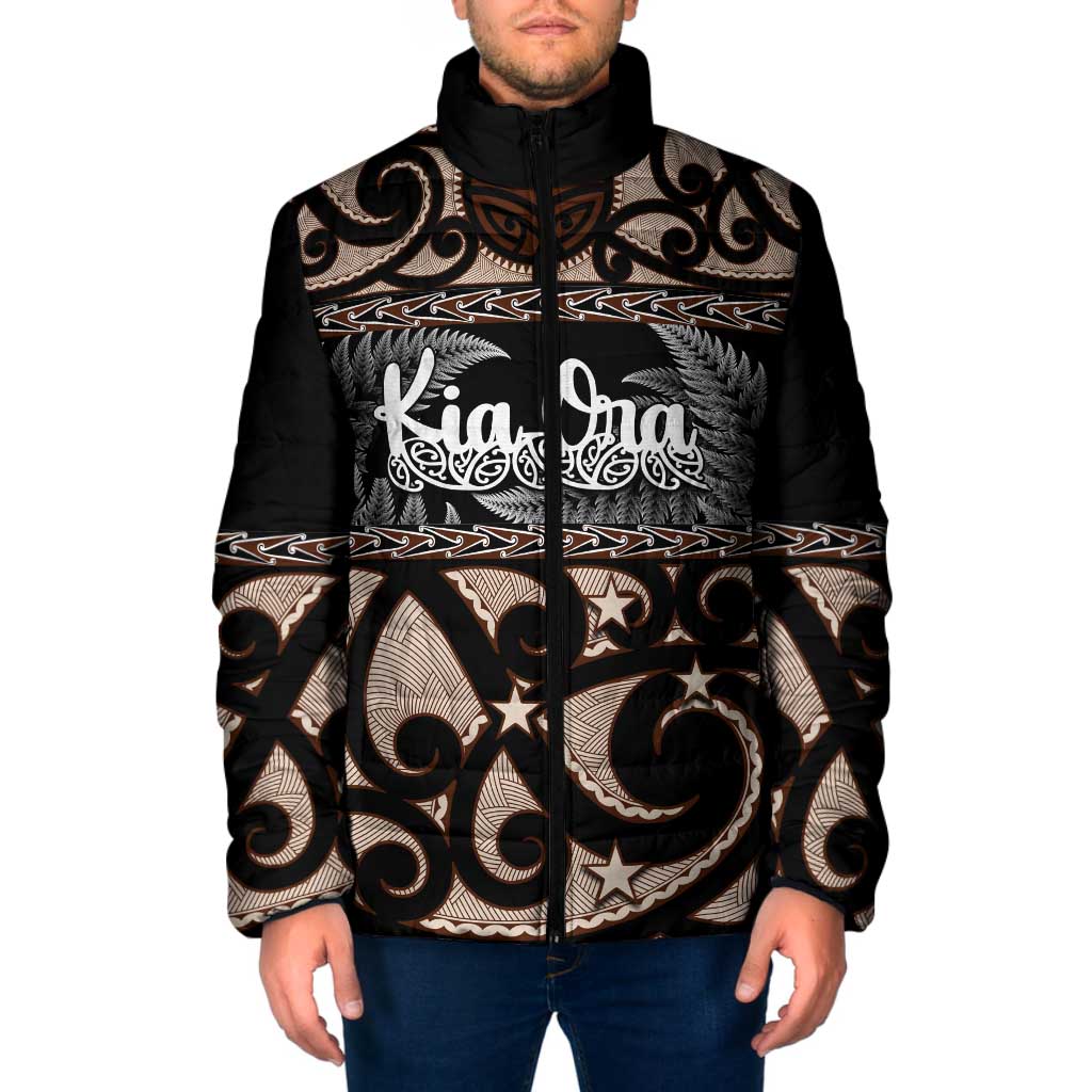 Kia Ora New Zealand Padded Jacket Aotearoa Proud Maori Silver Fern - Aussie Hoodie
