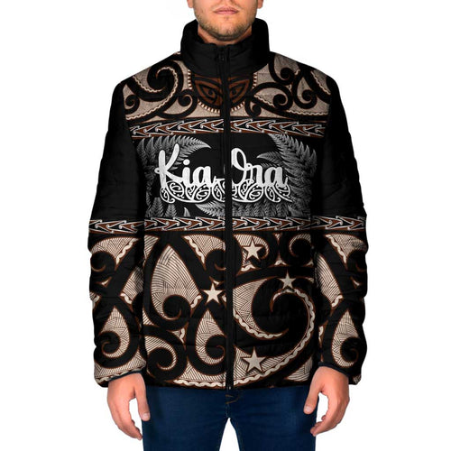 Kia Ora New Zealand Padded Jacket Aotearoa Proud Maori Silver Fern - Aussie Hoodie