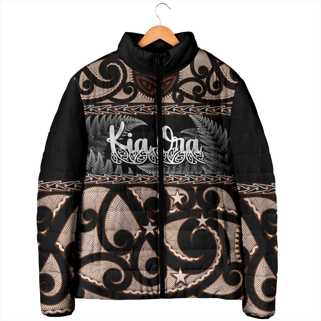 Kia Ora New Zealand Padded Jacket Aotearoa Proud Maori Silver Fern - Aussie Hoodie
