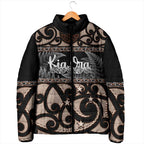 Kia Ora New Zealand Padded Jacket Aotearoa Proud Maori Silver Fern - Aussie Hoodie
