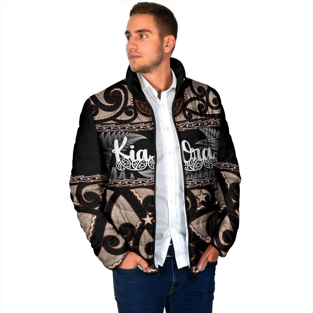 Kia Ora New Zealand Padded Jacket Aotearoa Proud Maori Silver Fern - Aussie Hoodie