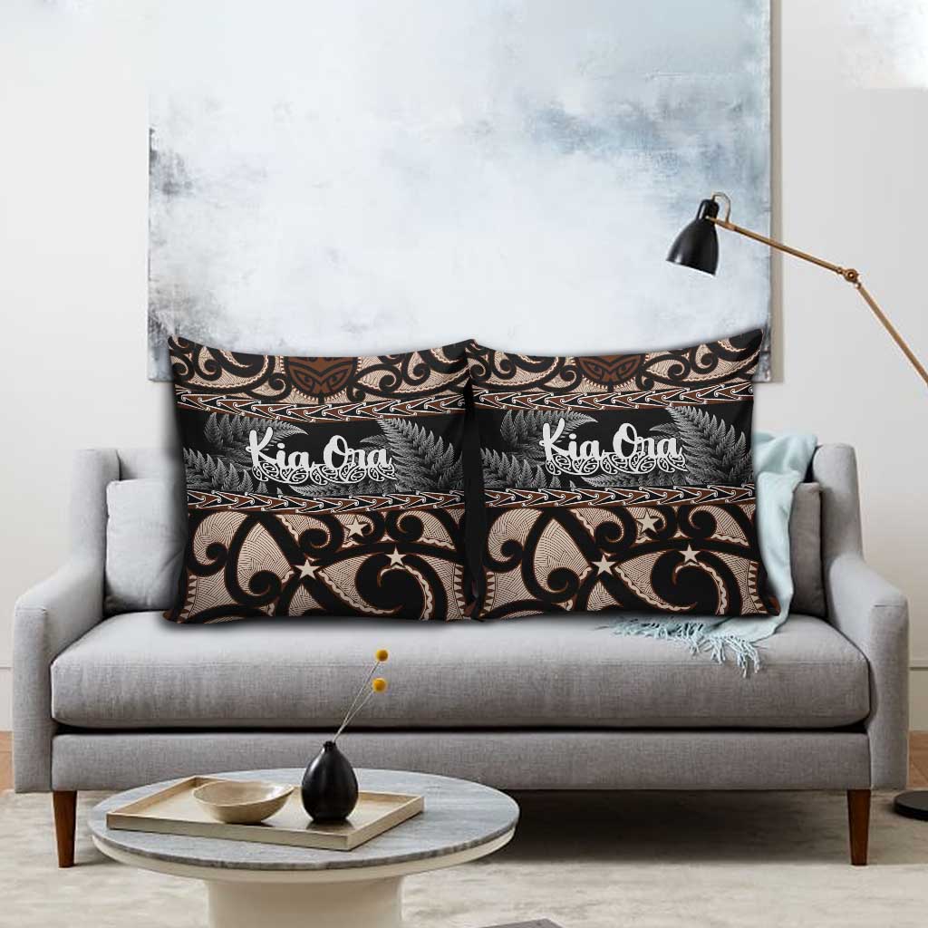 Kia Ora New Zealand Pillow Cover Aotearoa Proud Maori Silver Fern - Aussie Hoodie
