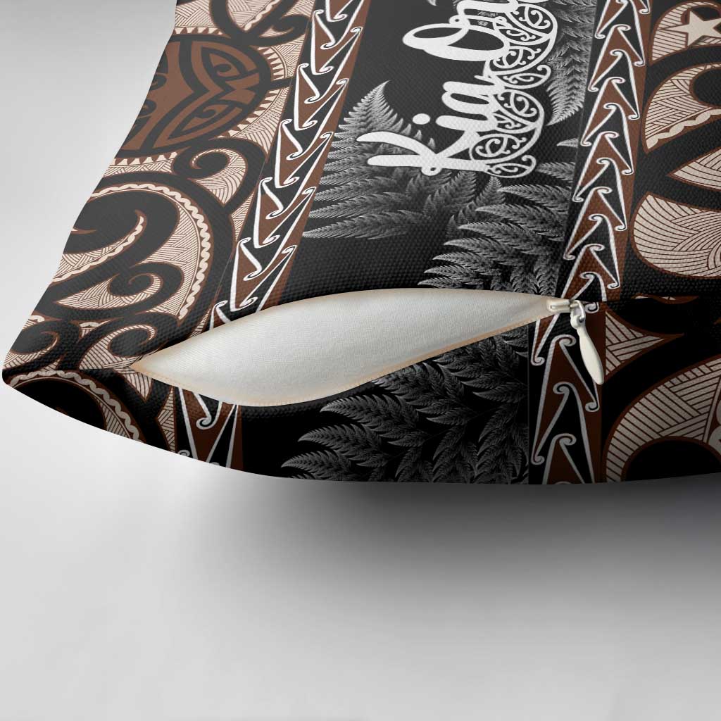Kia Ora New Zealand Pillow Cover Aotearoa Proud Maori Silver Fern - Aussie Hoodie