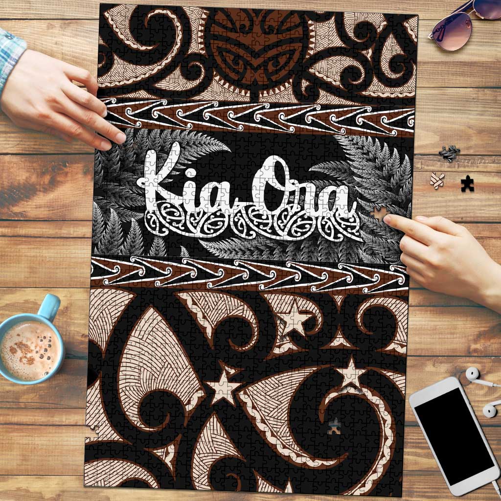 Kia Ora New Zealand Puzzle Aotearoa Proud Maori Silver Fern - Aussie Hoodie