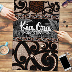 Kia Ora New Zealand Puzzle Aotearoa Proud Maori Silver Fern - Aussie Hoodie