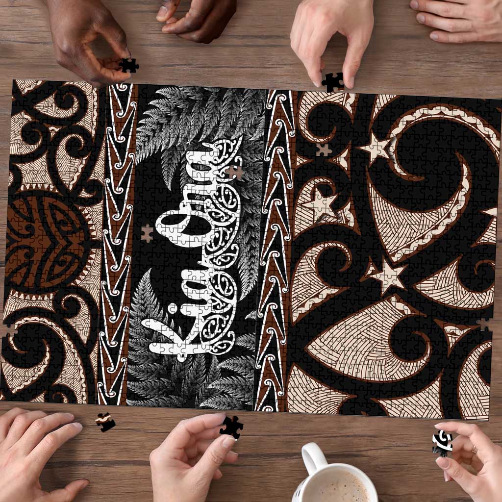 Kia Ora New Zealand Puzzle Aotearoa Proud Maori Silver Fern - Aussie Hoodie