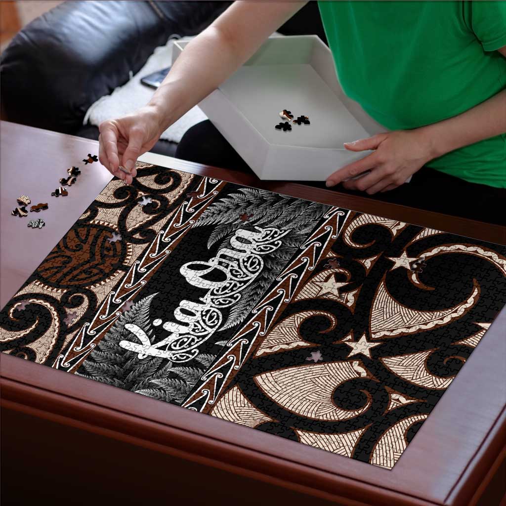 Kia Ora New Zealand Puzzle Aotearoa Proud Maori Silver Fern - Aussie Hoodie