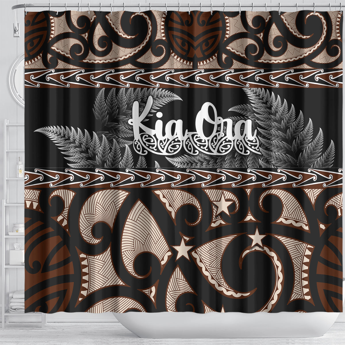 kia-ora-new-zealand-shower-curtain-aotearoa-proud-maori-with-silver-fern