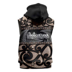 Kia Ora New Zealand Sleeveless Hoodie Aotearoa Proud Maori Silver Fern - Aussie Hoodie
