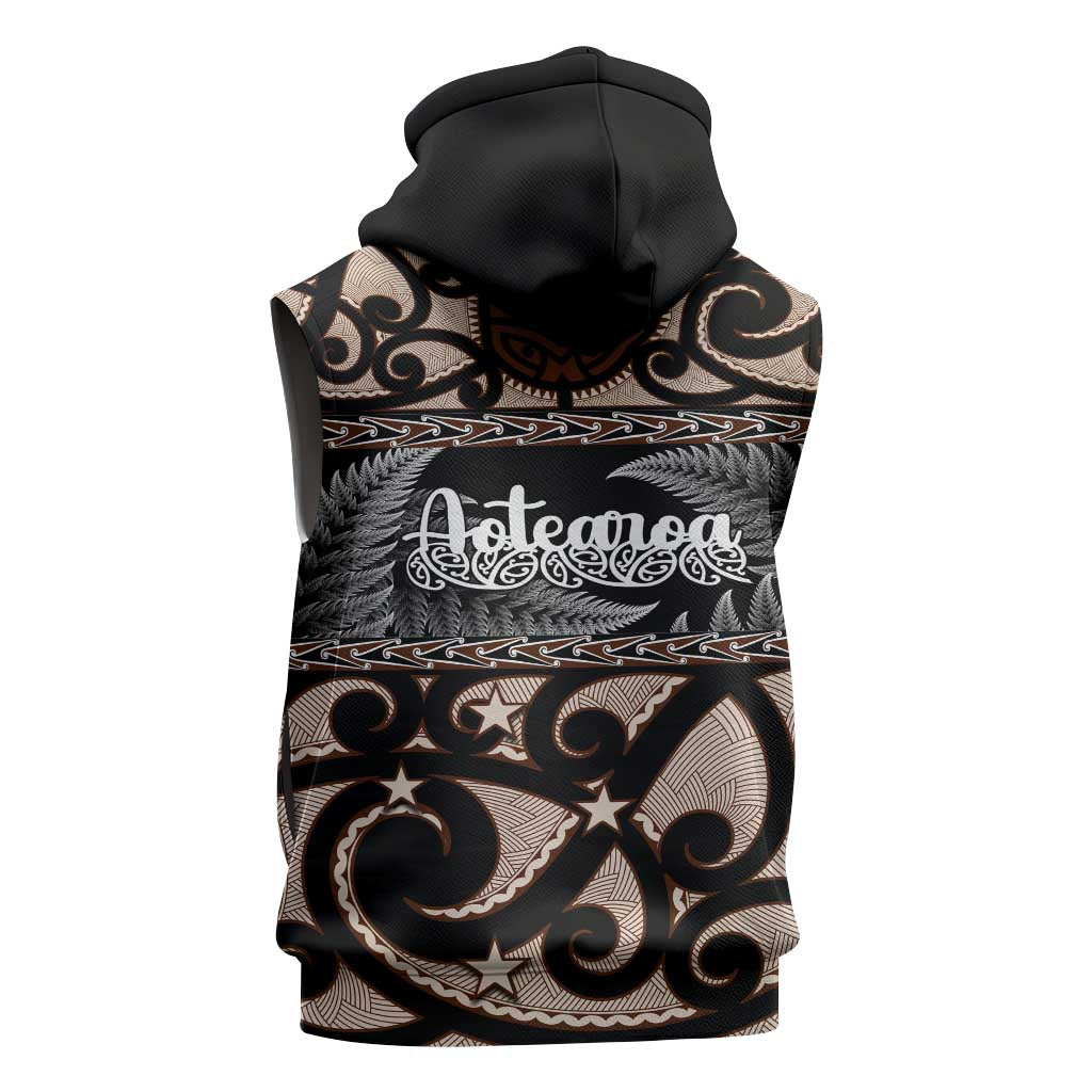 Kia Ora New Zealand Sleeveless Hoodie Aotearoa Proud Maori Silver Fern - Aussie Hoodie