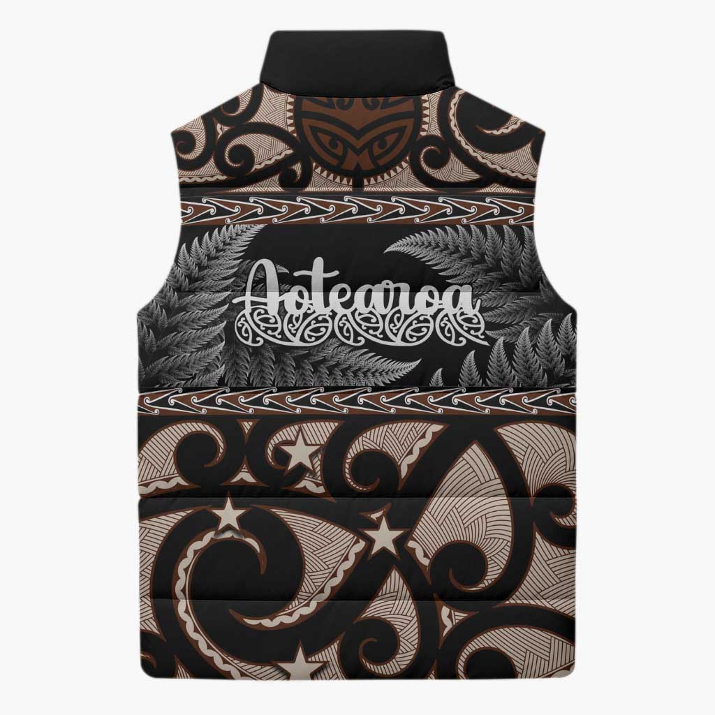 Kia Ora New Zealand Sleeveless Puffer Jacket Aotearoa Proud Maori Silver Fern - Aussie Hoodie