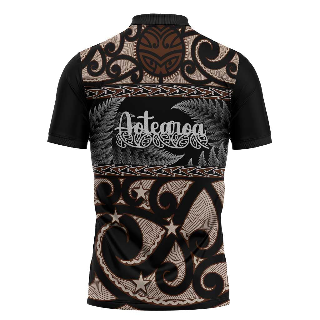 Kia Ora New Zealand Zipper Polo Shirt Aotearoa Proud Maori Silver Fern - Aussie Hoodie
