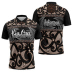 Kia Ora New Zealand Zipper Polo Shirt Aotearoa Proud Maori Silver Fern - Aussie Hoodie