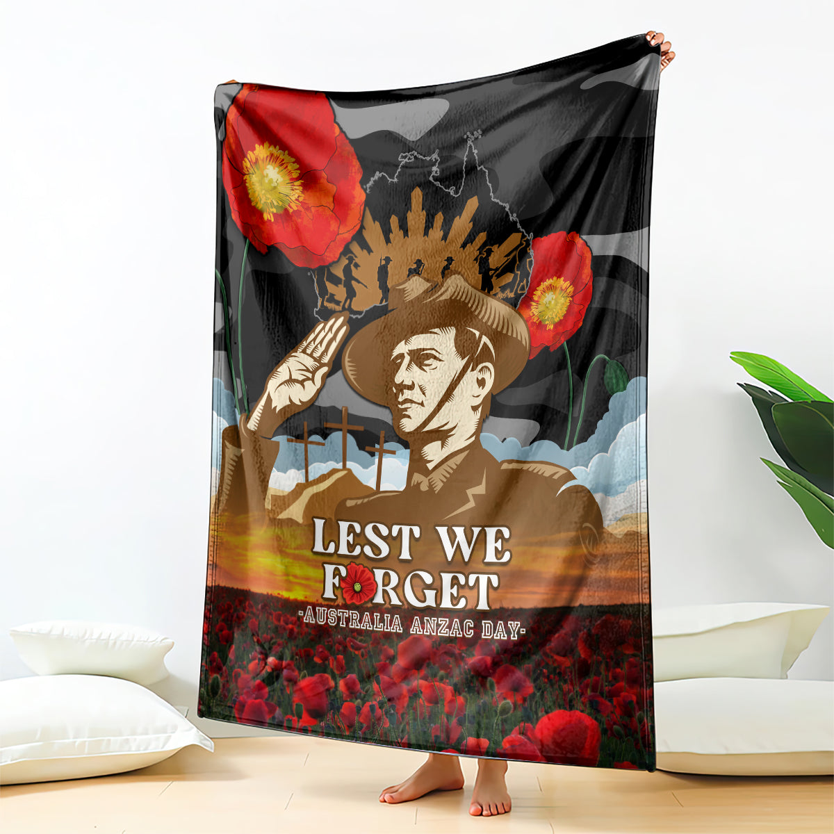 australia-anzac-day-blanket-lest-we-forget-australian-army-corps