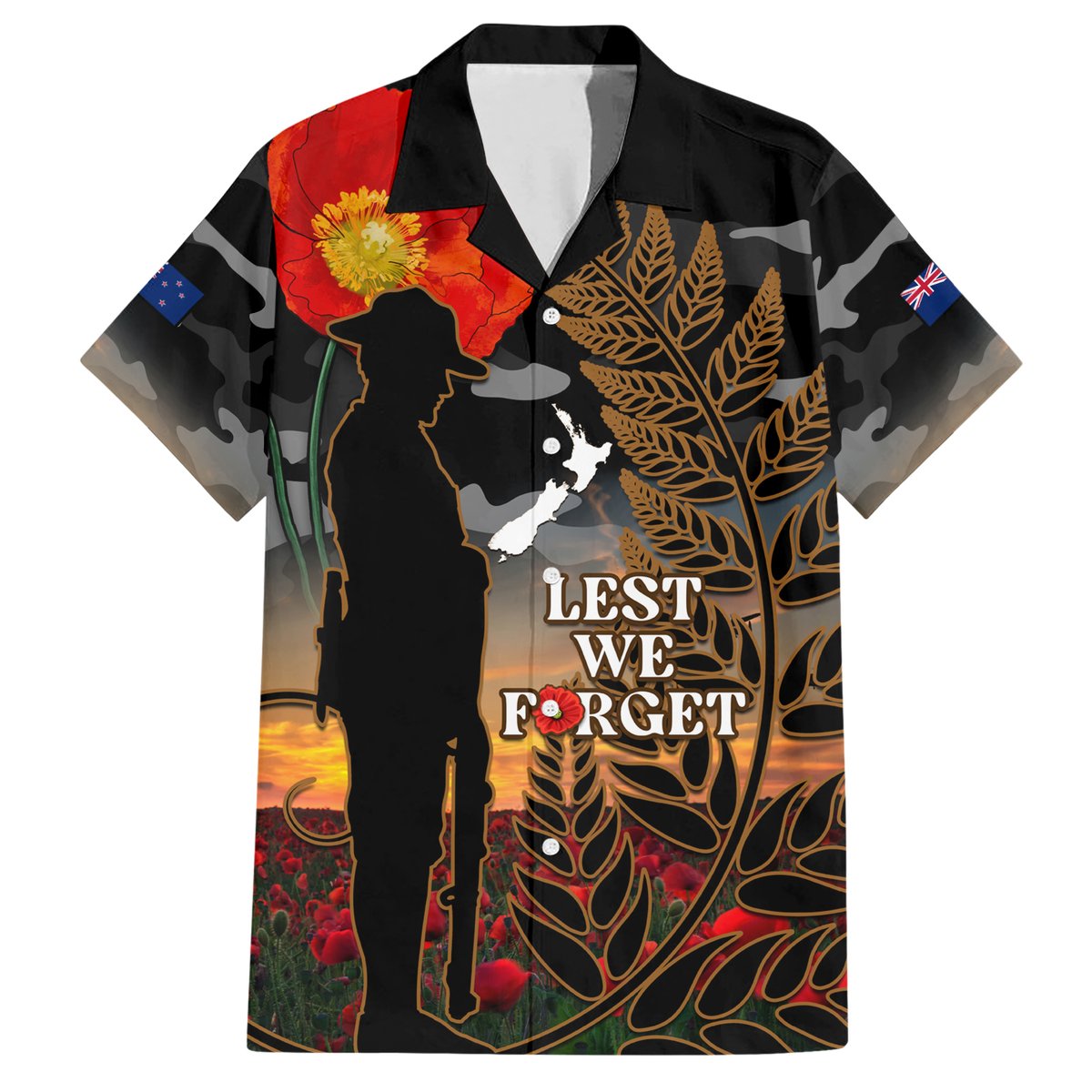 new-zealand-anzac-day-hawaiian-shirt-lest-we-forget-silver-fern-with-camouflage