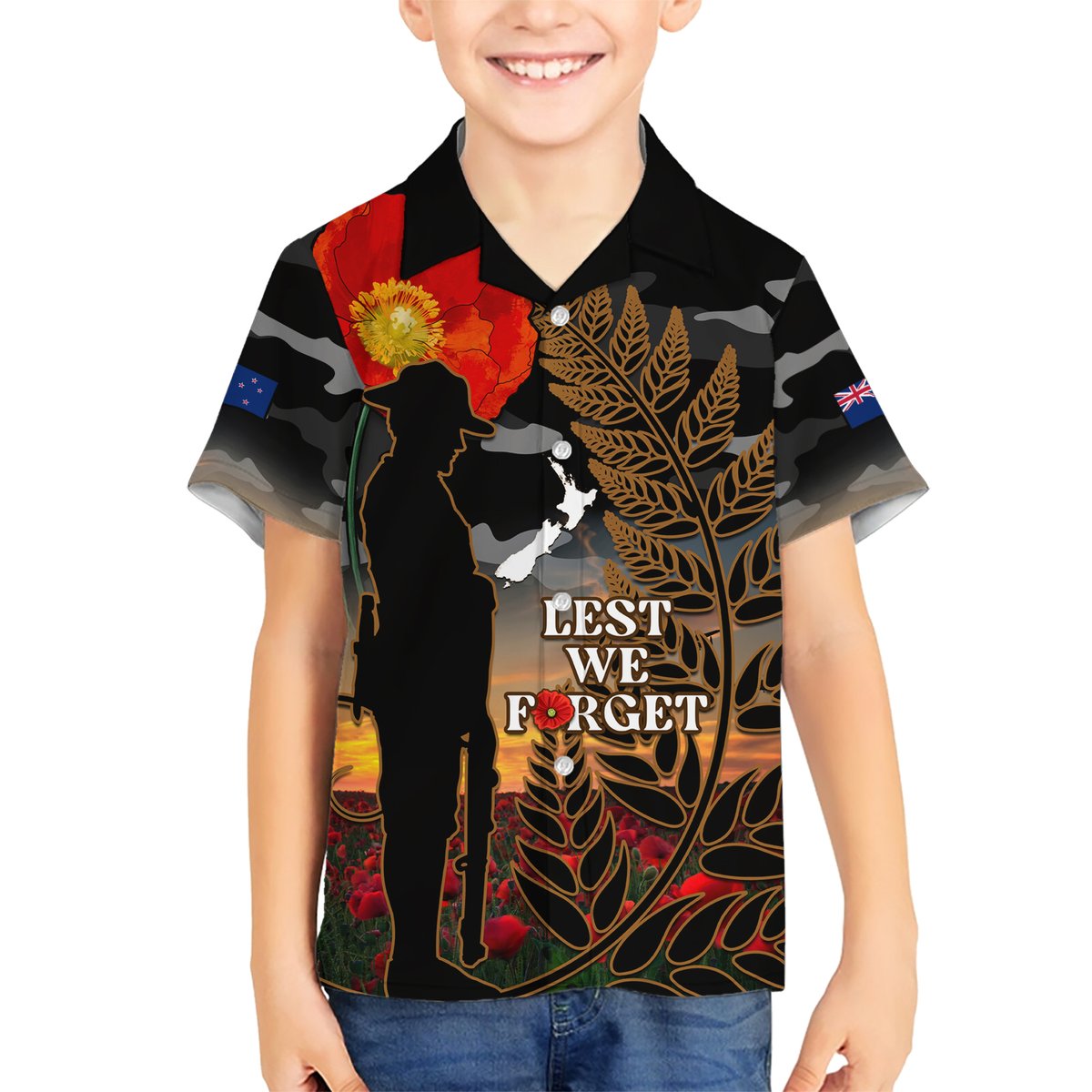 new-zealand-anzac-day-hawaiian-shirt-lest-we-forget-silver-fern-with-camouflage