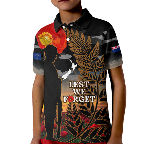 new-zealand-anzac-day-kid-polo-shirt-lest-we-forget-silver-fern-with-camouflage