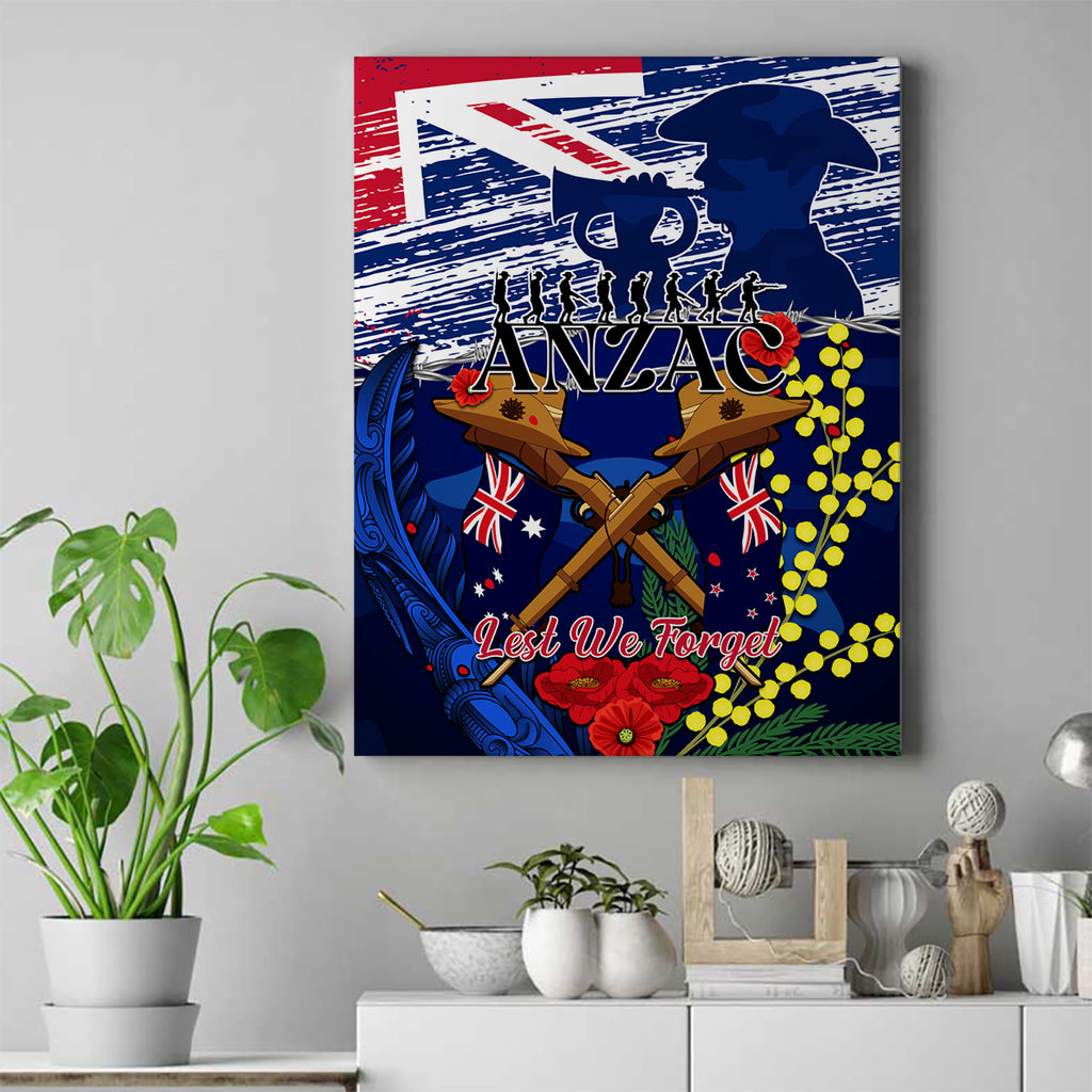 australia-and-new-zealand-anzac-day-canvas-wall-art-lest-we-forget-silver-fern-with-golden-wattle