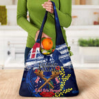 Australia And New Zealand ANZAC Day Grocery Bag Lest We Forget Silver Fern With Golden Wattle