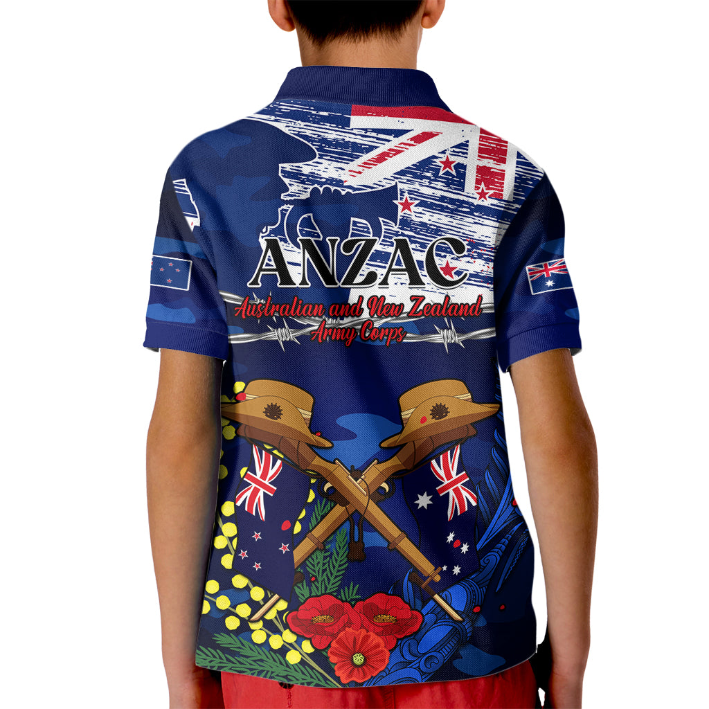 australia-and-new-zealand-anzac-day-kid-polo-shirt-lest-we-forget-silver-fern-with-golden-wattle