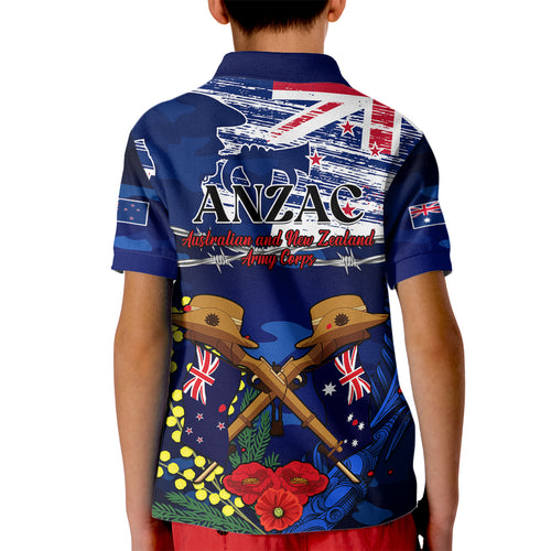 australia-and-new-zealand-anzac-day-kid-polo-shirt-lest-we-forget-silver-fern-with-golden-wattle
