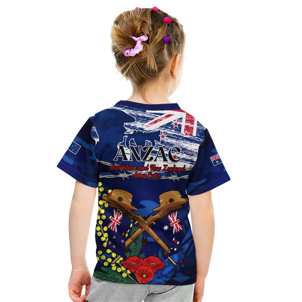 australia-and-new-zealand-anzac-day-kid-t-shirt-lest-we-forget-silver-fern-with-golden-wattle